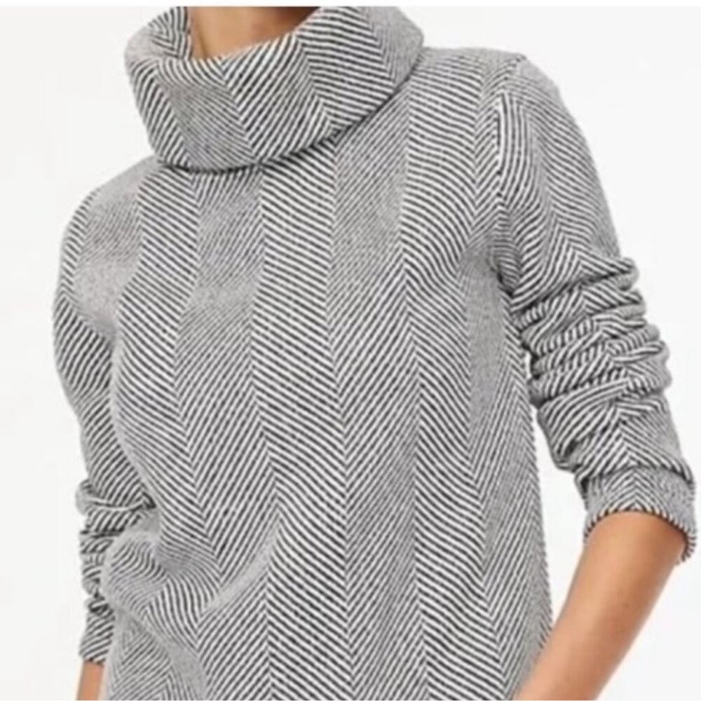 J Crew Herringbone Funnelneck Top